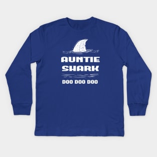 Auntie Shark, Auntie Shark Shirt, Aunt Shark tee, Auntie Doo Doo Doo Shirt, Aunt Gift Shirt, Shark Family Shirts, Aunt Pregnancy Reveal Tee Kids Long Sleeve T-Shirt